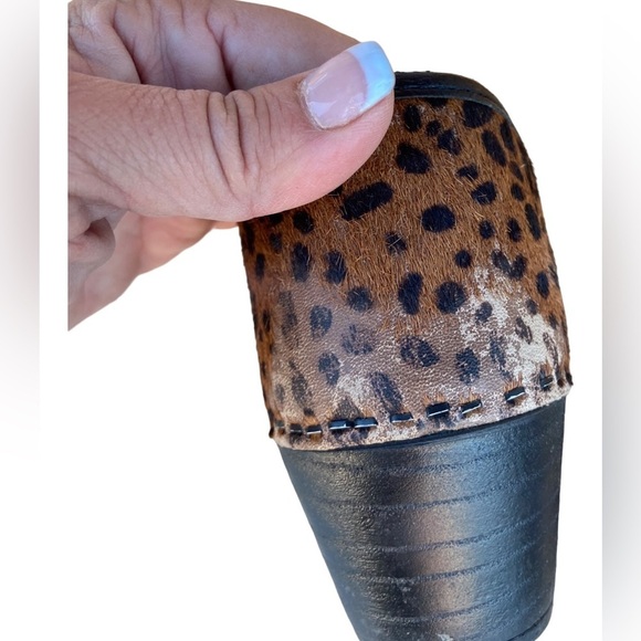 Dansko Leopard Print Fur Calf Hair Clogs 39 / 8.5 Slip-On Comfort Shoes - Picture 4 of 16